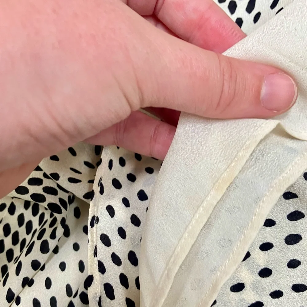 VINTAGE Y2K Jones New York 100% Silk Black and White Patterned Skirt Women's 10 - Picture 6 of 6